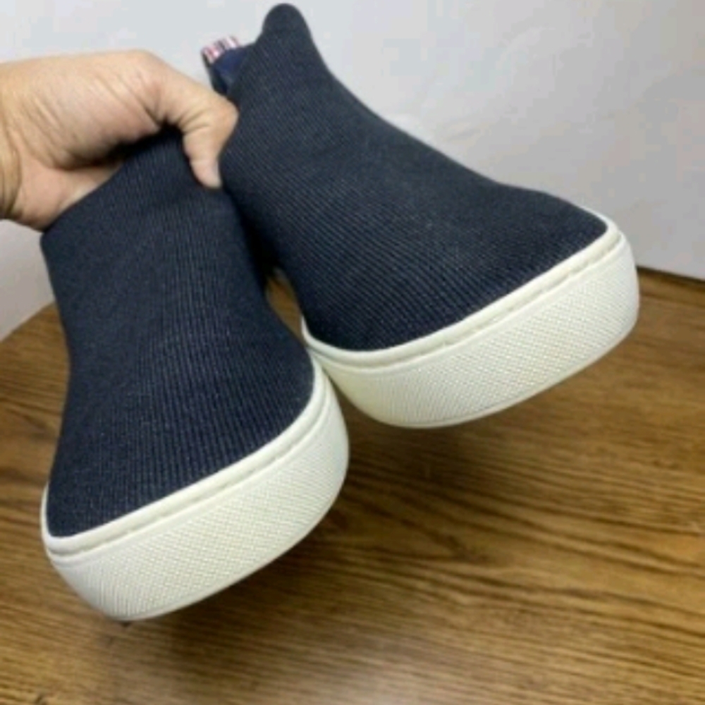 Rothy’s The Chelsea Ankle High Sneakers Slip On Shoes Black Women’s Size 10.5 - Picture 5 of 11